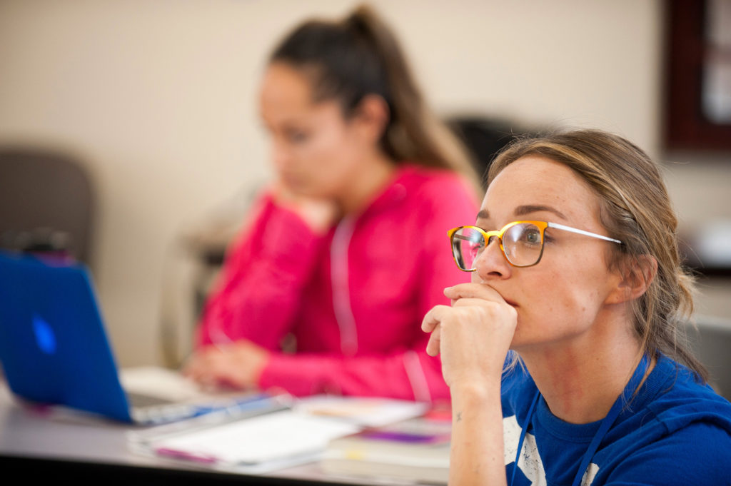 photo - CMC student in an Edwards classroom.
