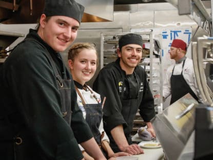 photo: CMC Culinary Arts Apprenticeship students working on the Keystone Resorts kitchen line.