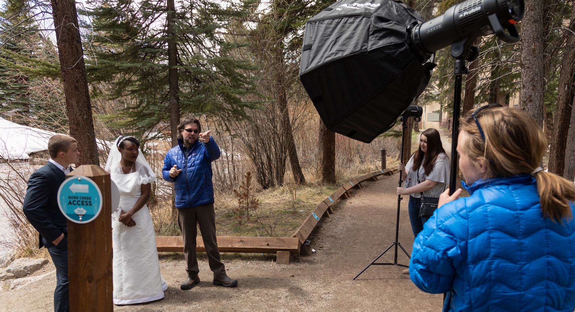 CMC Professional Photography students work on-location with commercial photographer David Gillette.