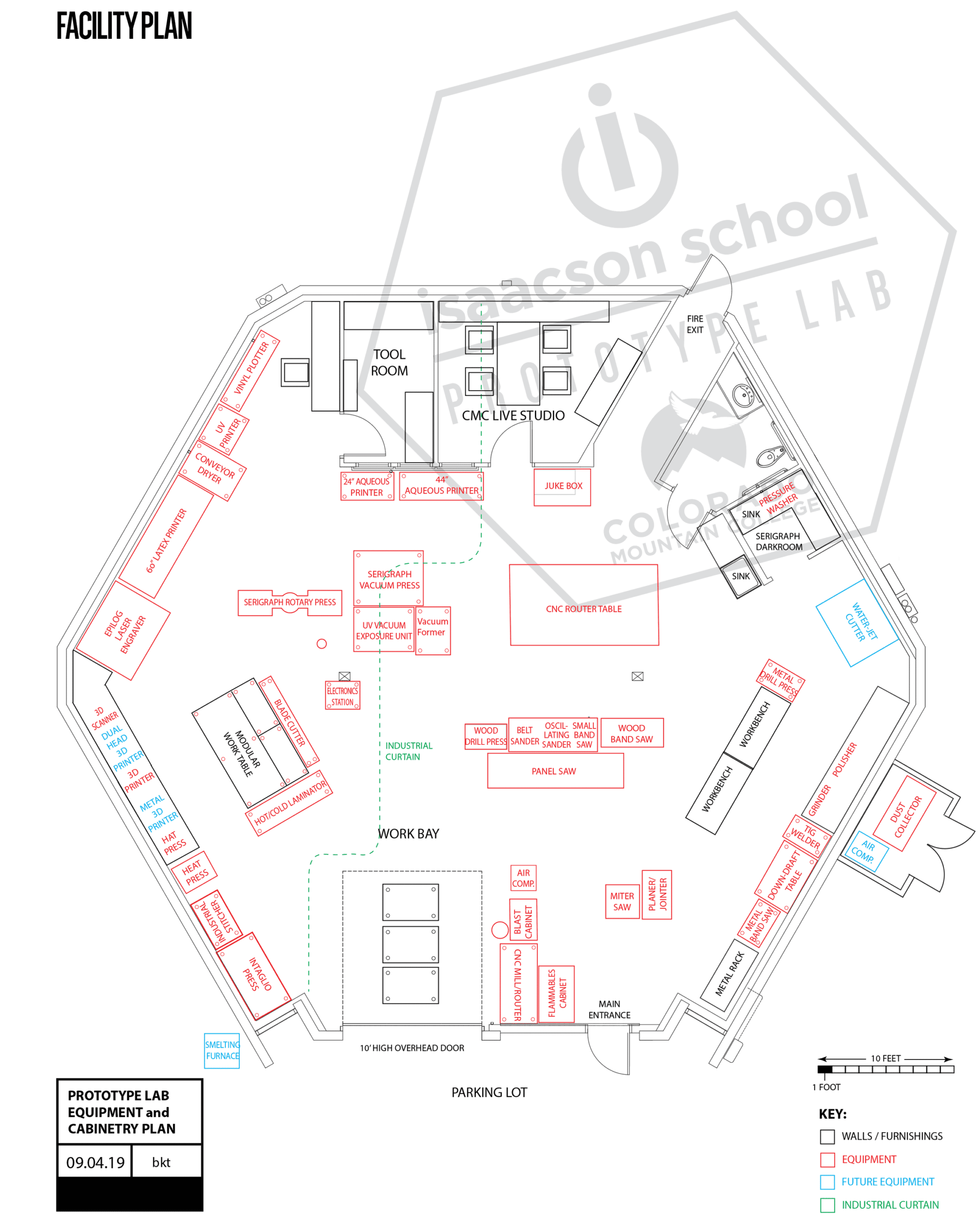 Layout of the Isaacson School Prototype Lab