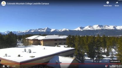 screen shot of the CMC Leadville weather cam video feed