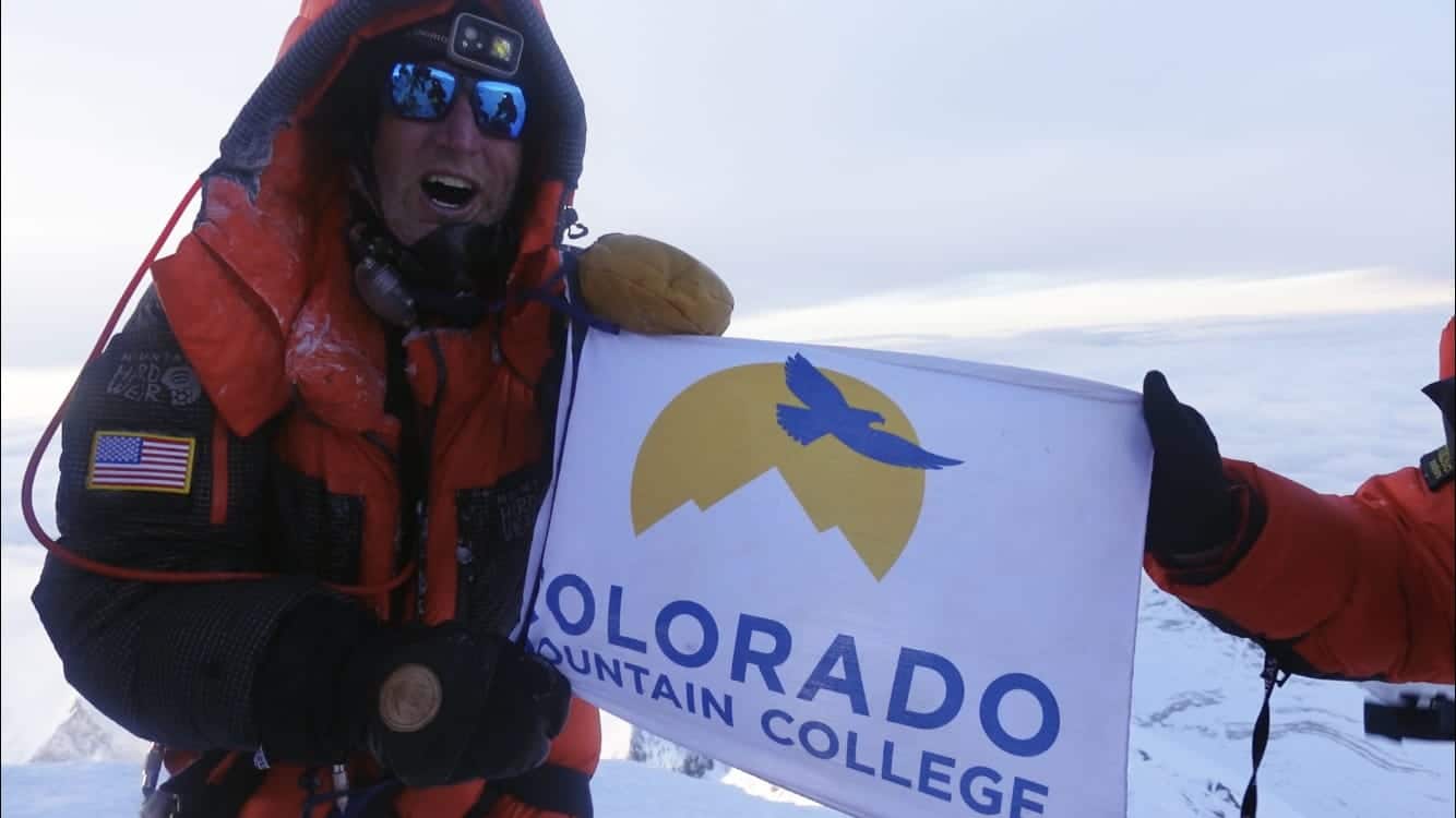 Jon Kedrowski on the summit of Mt. Everest 