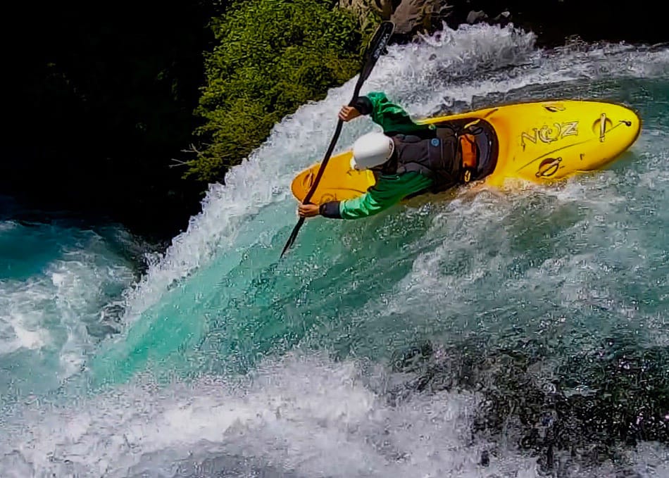 David Hughes kayaking in Chile.