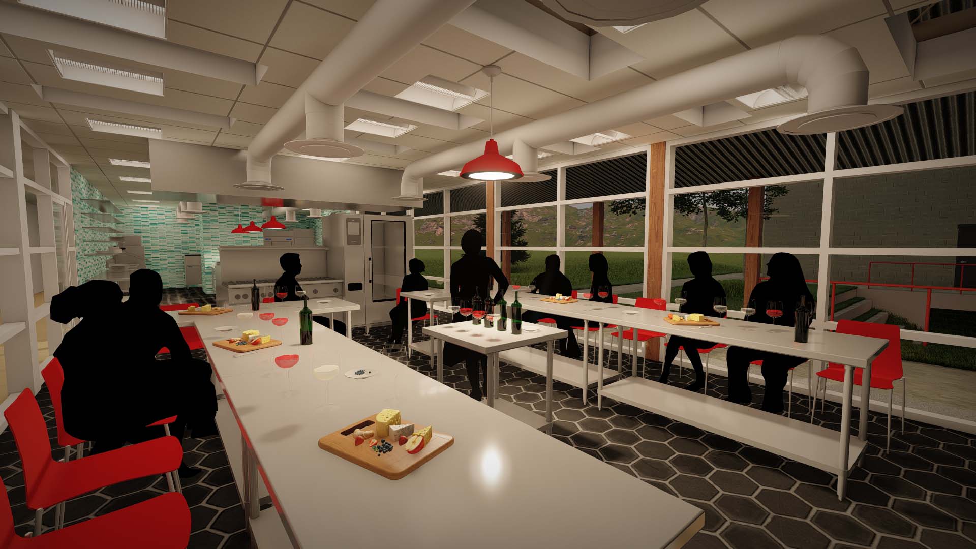 Interior rendering of proposed Aspen campus kitchen