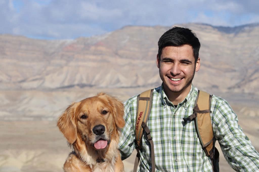 Alejandro Jaquez-Caro with his dog