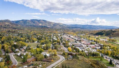 Overlook of Steamboat Springs from the campus in fall.