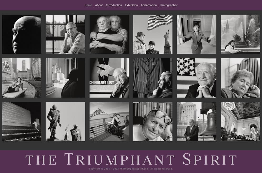 The Triumphant Spirit poster and collage of portraits